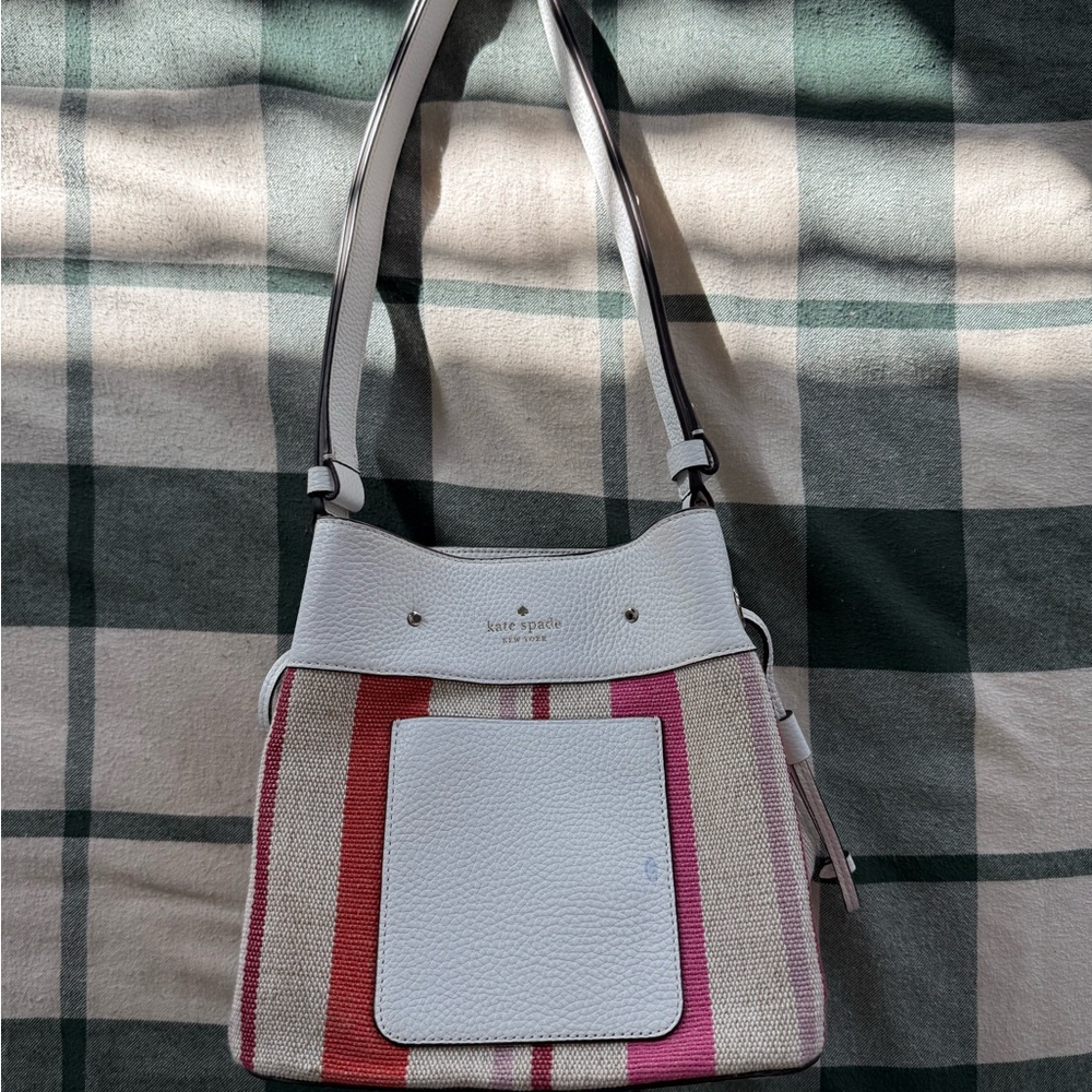 Kate Spade Multicolor Striped Shoulder Bag - Pink, Cream, and White